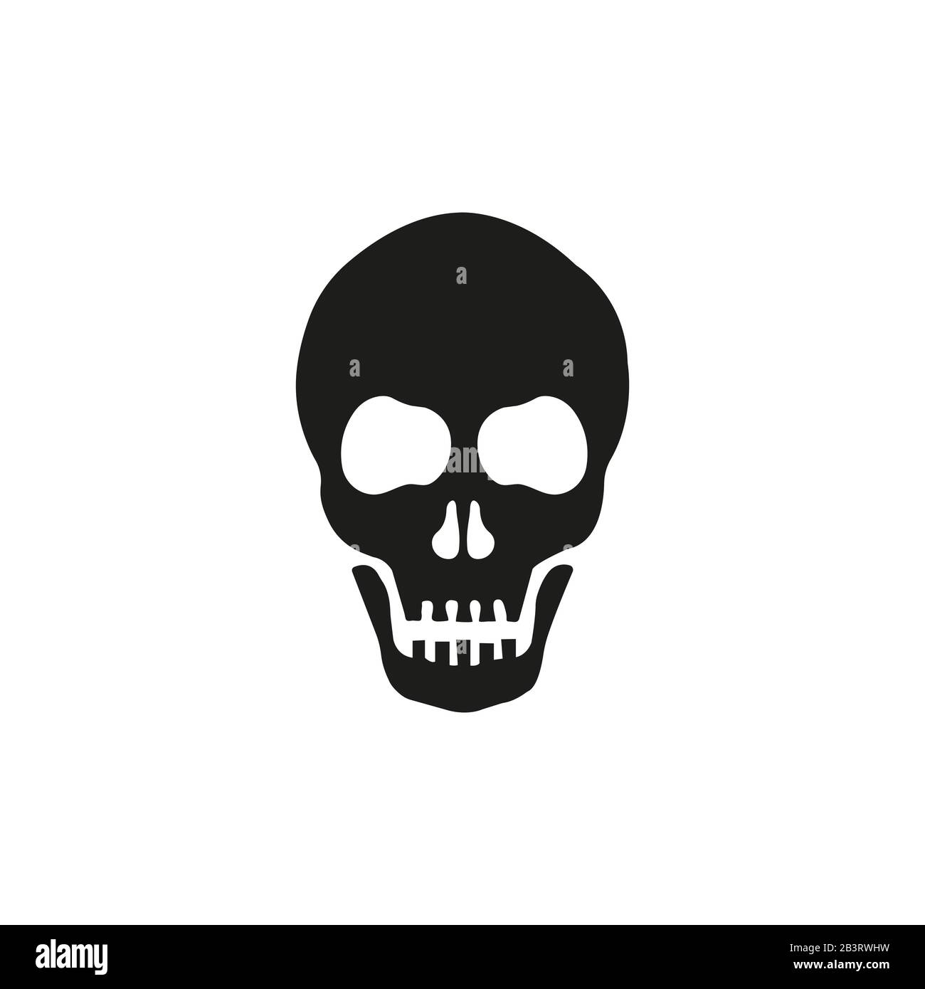 Symbol "Totenkopfvektor" auf weißem Rücken Stock Vektor