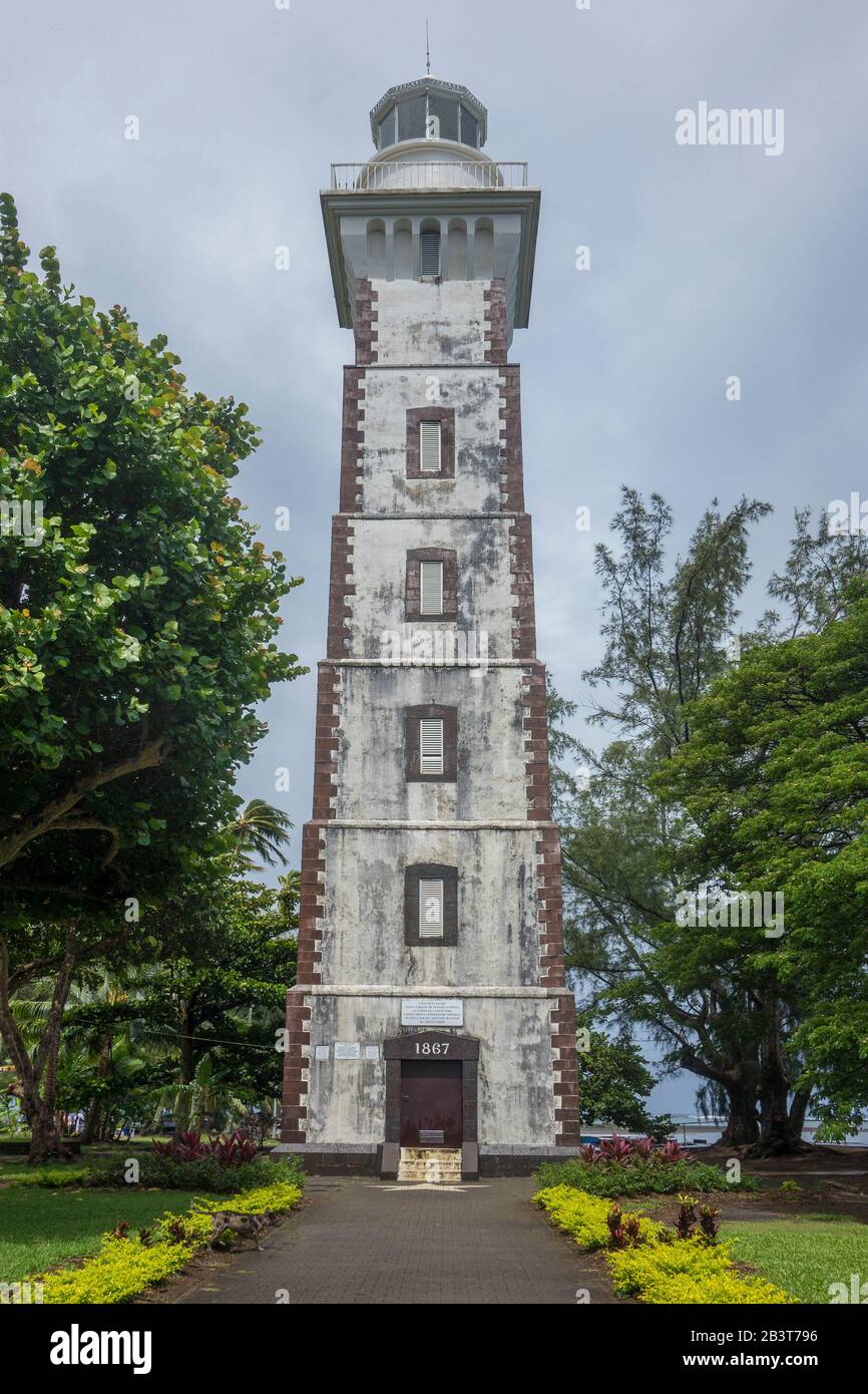 Französisch-Polynesien, Gesellschaftsinseln, Tahiti, Venus Point Lighthouse Stockfoto