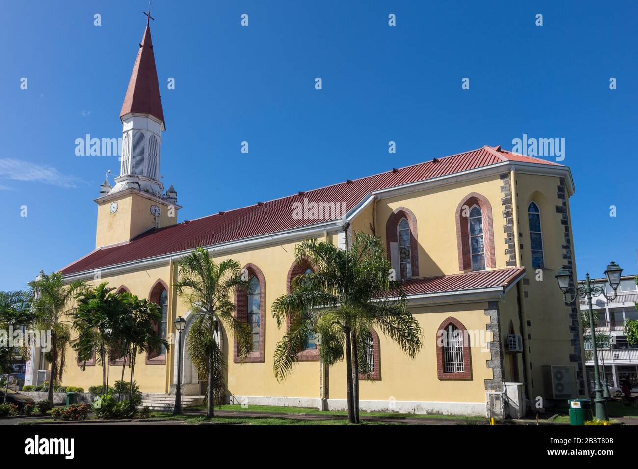 Französisch-Polynesien, Gesellschaftsinseln, Tahiti, Papeete, Kathedrale Stockfoto