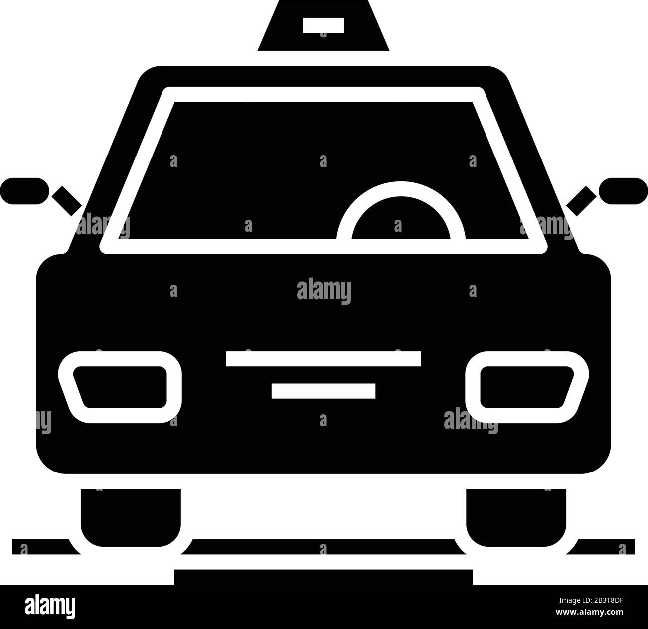 Taxi Services schwarzes Symbol, Konzeptabbildung, Vektor-Flachsymbol, Glyph-Zeichen. Stock Vektor