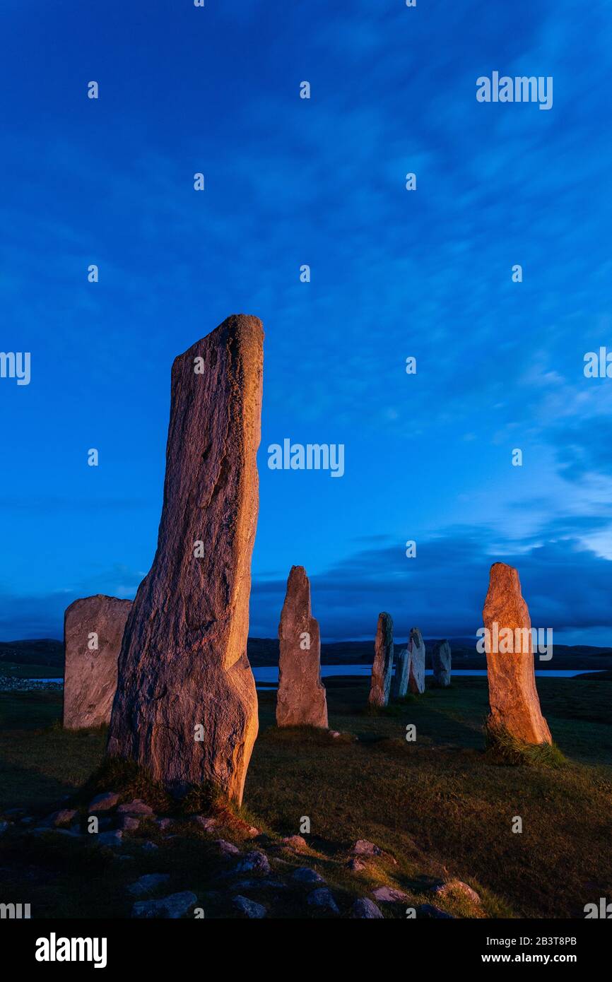 Callanish Steinkreis, Isle of Lewis, äußeren Hebriden, Schottland Stockfoto