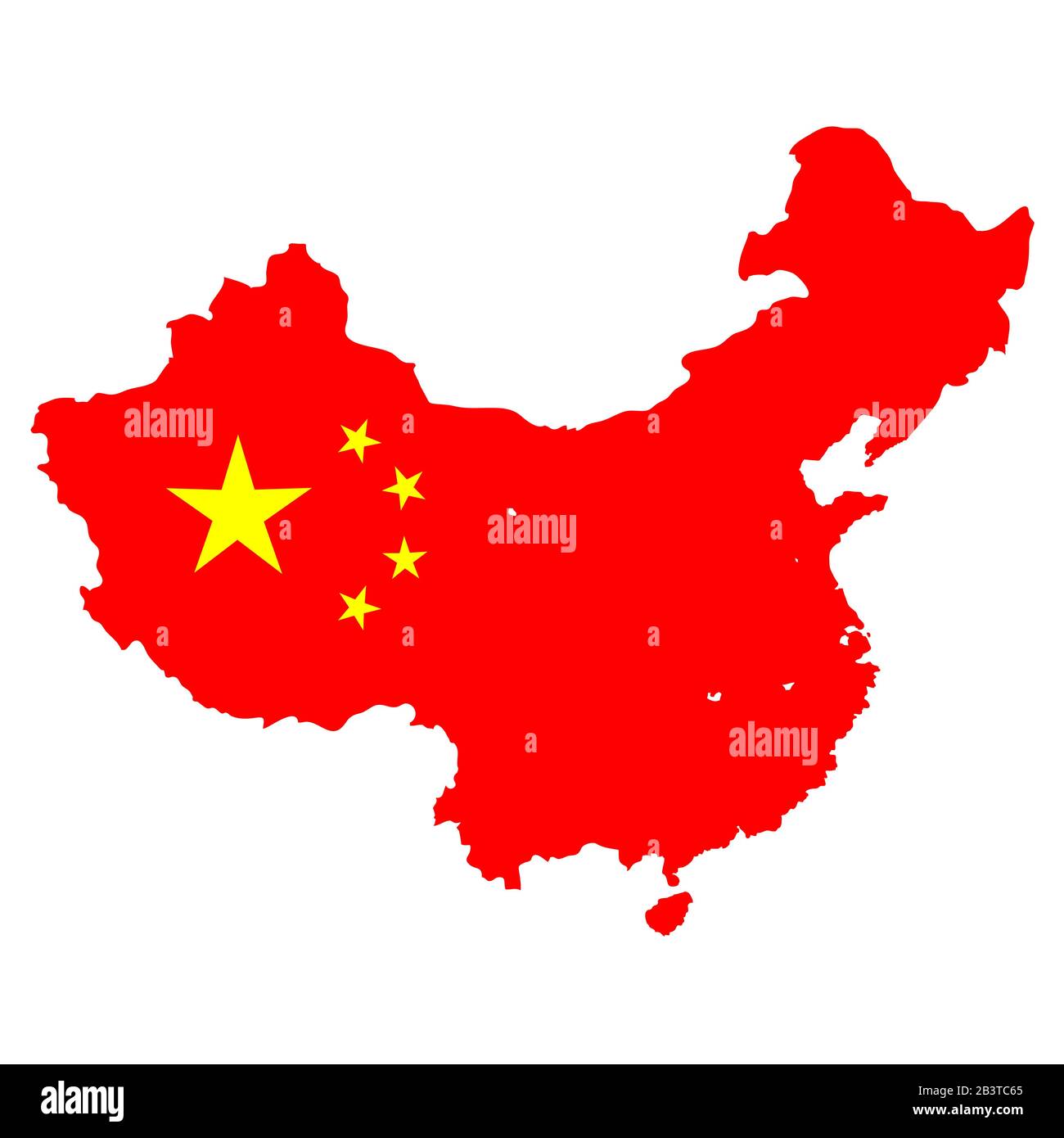 China Karte isoliert auf weißem Hintergrund. Vektorgrafiken Stock Vektor