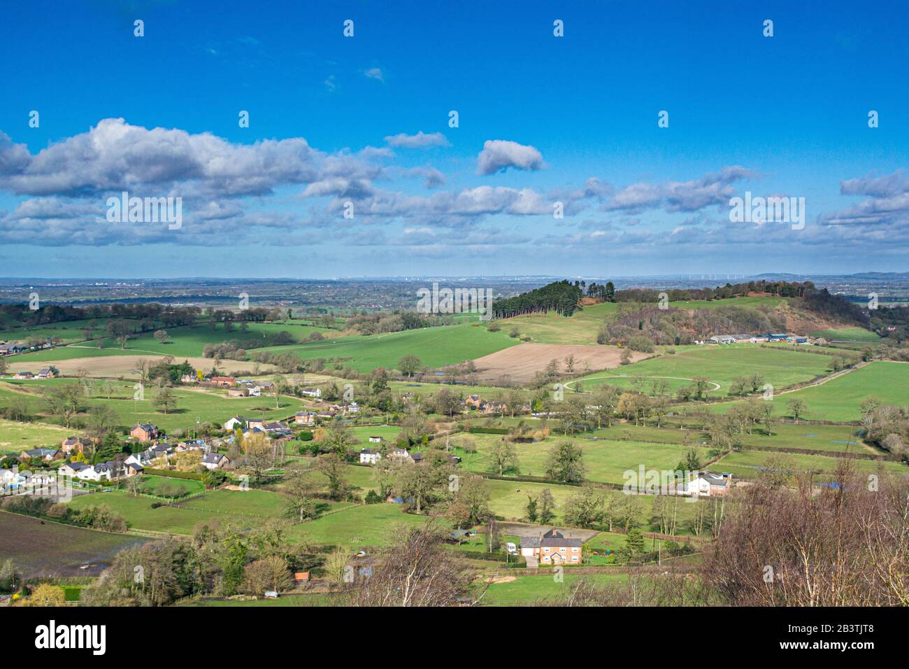 Blick vom Southern Bickerton Hill, Cheshire Stockfoto