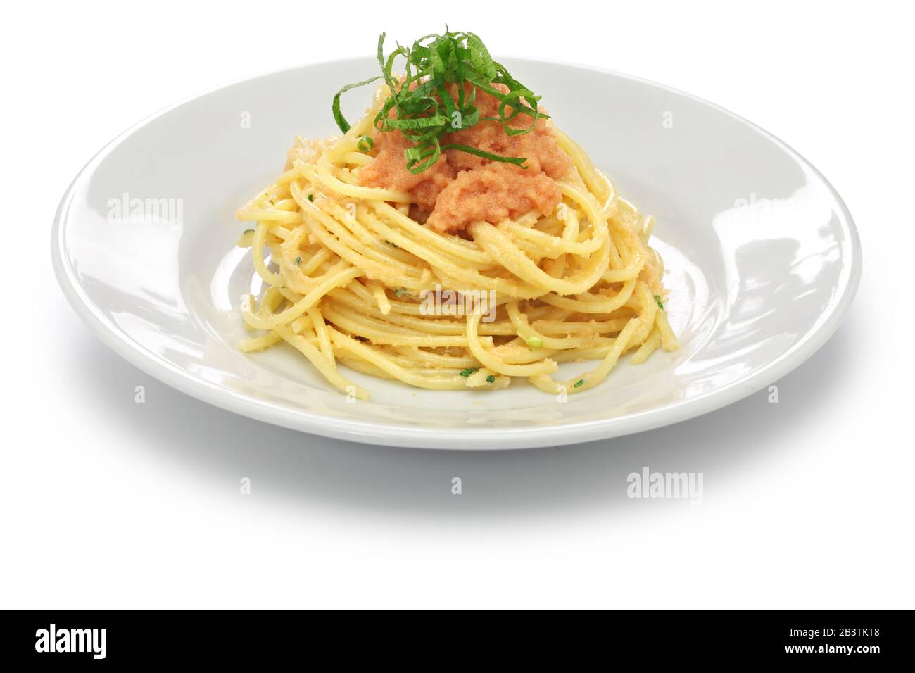 Mentaiko (würziger Polockrogen) Pasta, japanische Küche Stockfoto