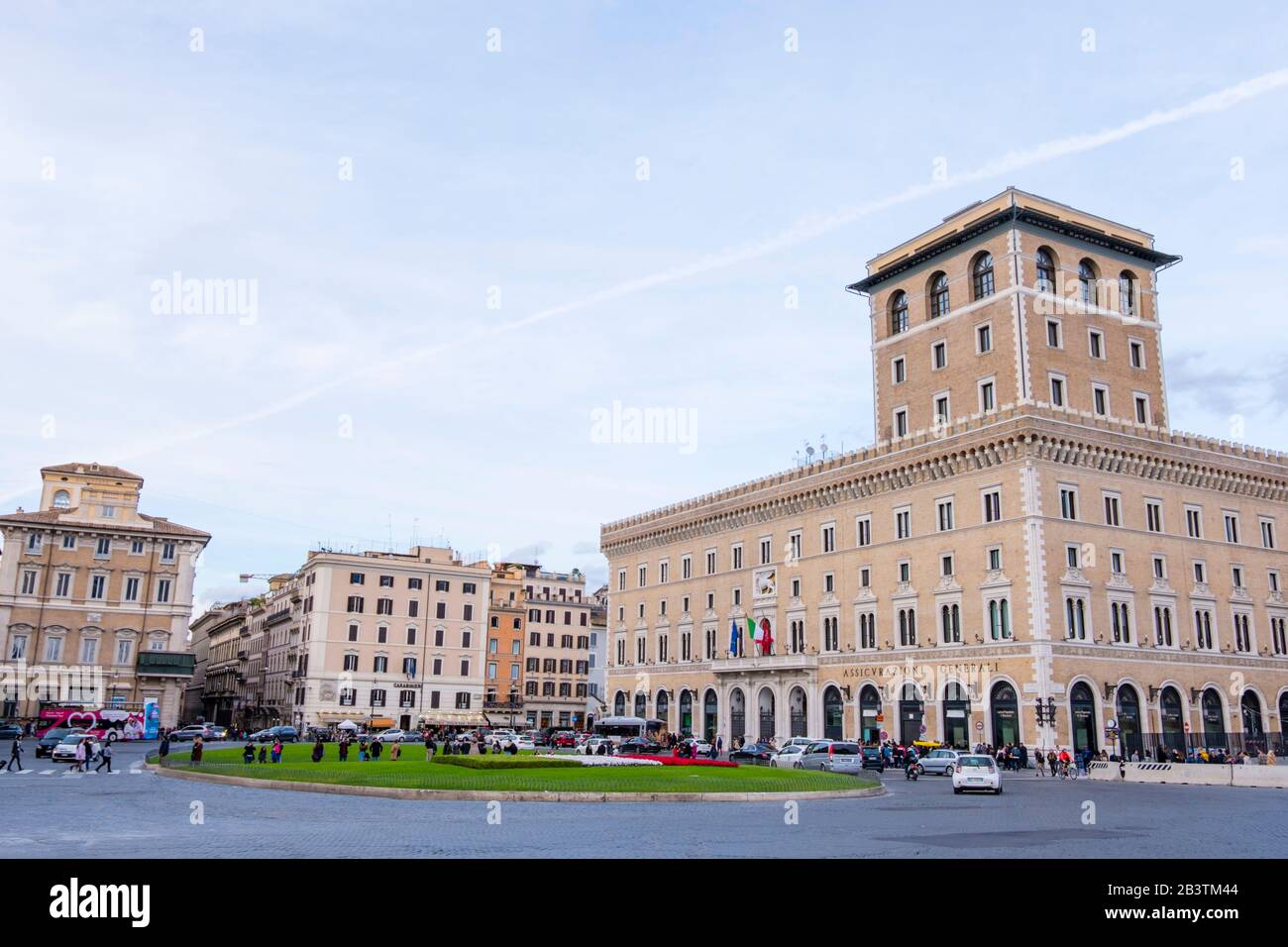 Piazza Venezia, mit Palazzo Venezia, Rom, Italien Stockfoto