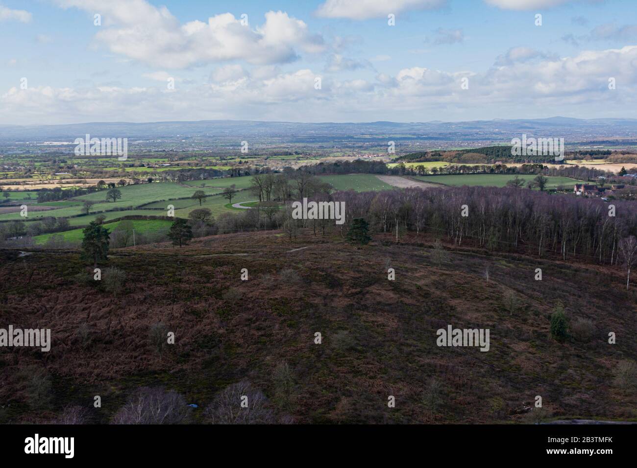 Blick vom Southern Bickerton Hill, Cheshire Stockfoto