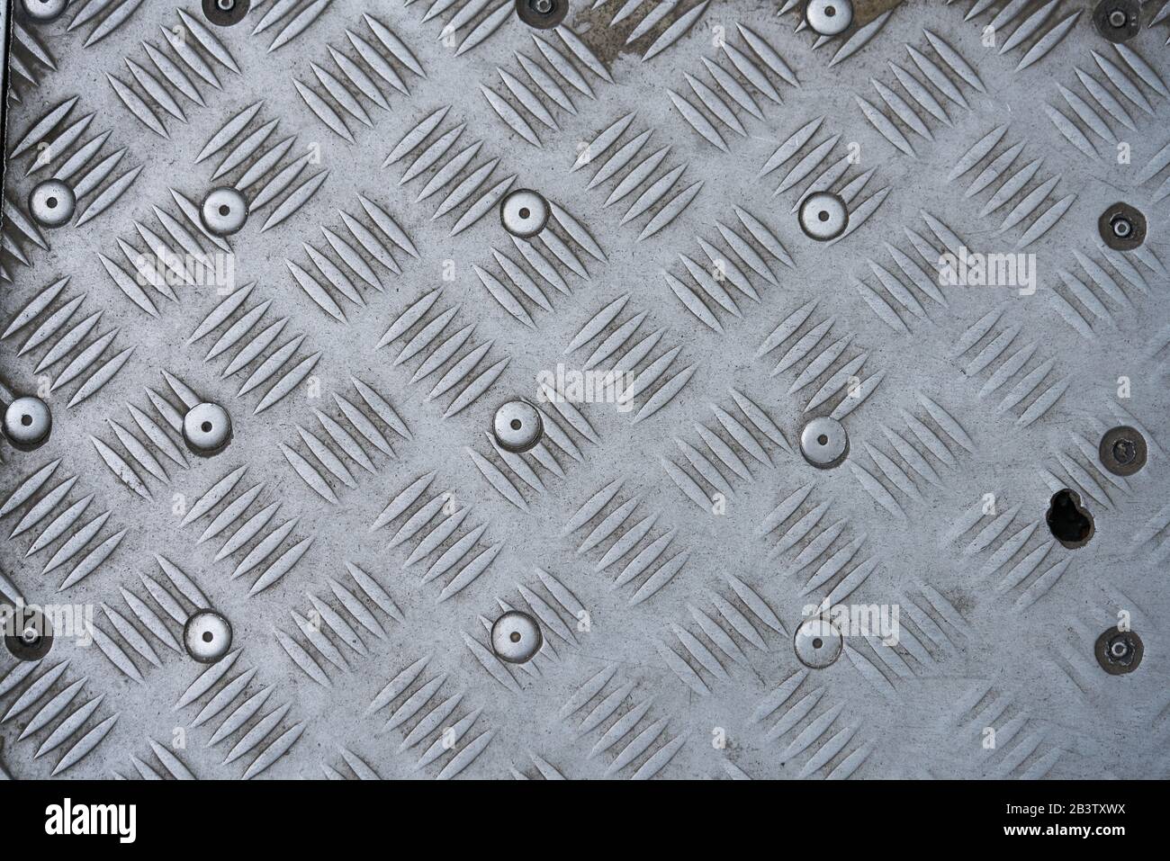 Nahtlose Struktur der Diamantplatte aus Stahl. Stockfoto
