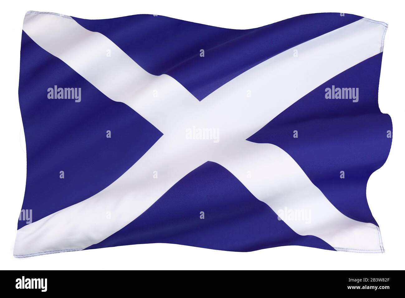 Die Flagge Schottlands - auch bekannt als St Andrews Cross oder The Saltyre Stockfoto