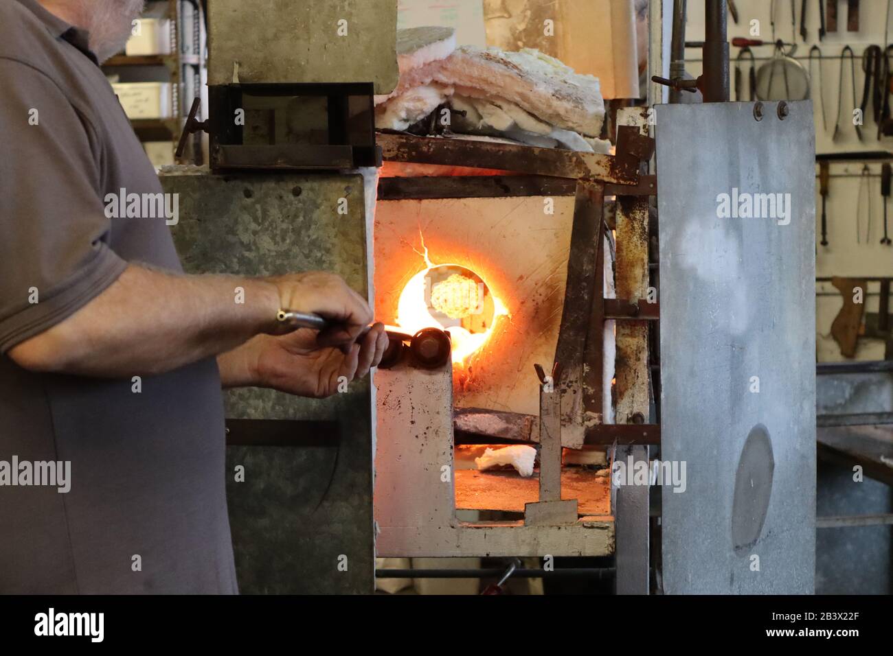 Glasmacherdemonstration in Fakenham, North Norfolk Stockfoto