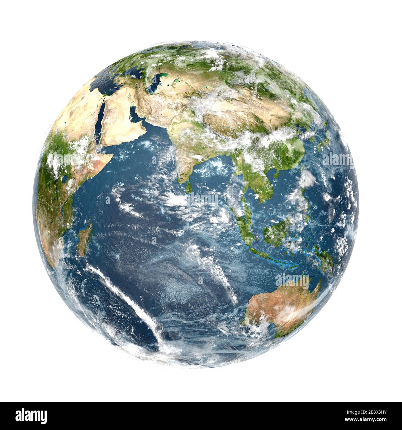 Erde Planet auf weißem Hintergrund hohe Auflösung Stockfoto