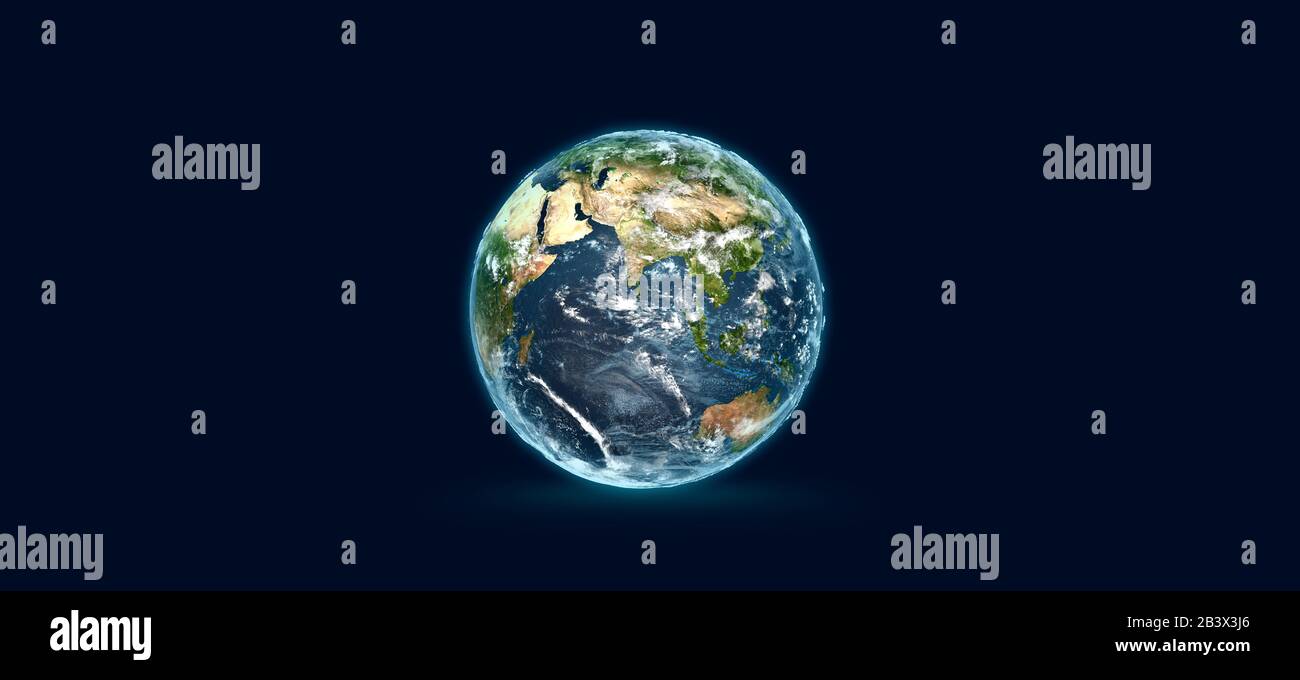 Erde Planet auf blauem Hintergrund hohe Auflösung Stockfoto