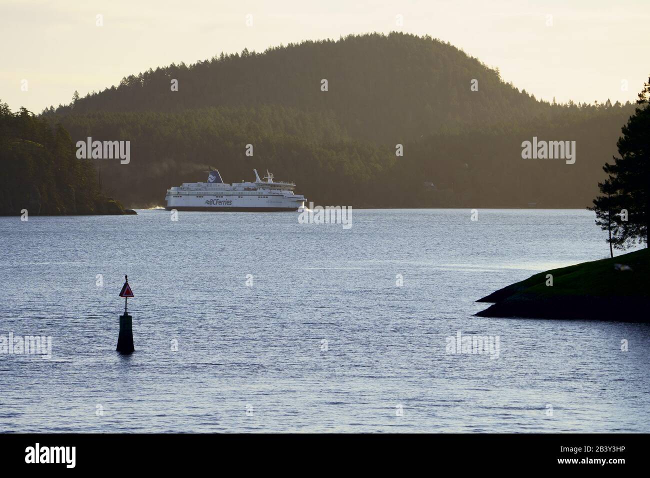Spirit of British Columbia, die in Active Pass einsteigen, umfahren Victoria, BC. Stockfoto