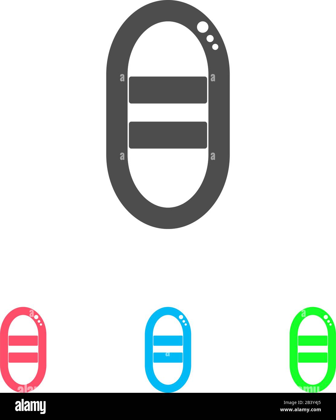 Bootssymbol flach. Farbpiktogramm auf weißem Hintergrund. Symbol für Vektorgrafiken und Bonussymbole Stock Vektor