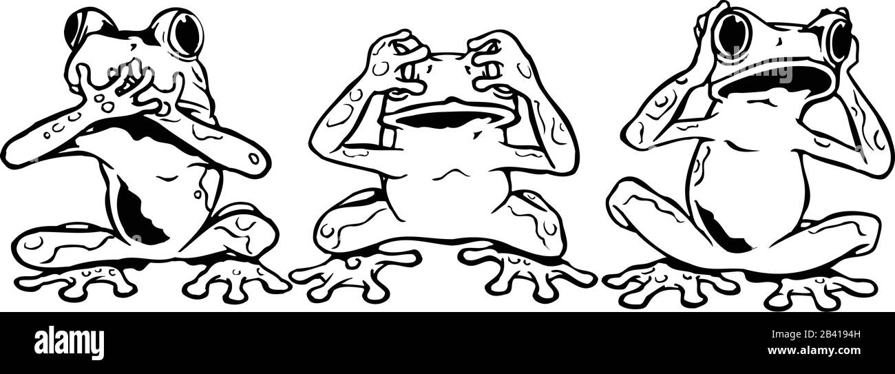 Siehe "Keine Bösen Frösche - Vektorgrafiken" Stock Vektor