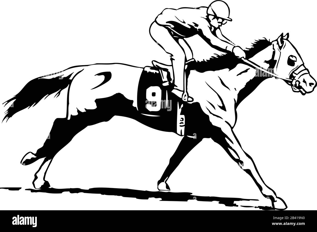 Race Horse Vector Illustration Stock Vektor