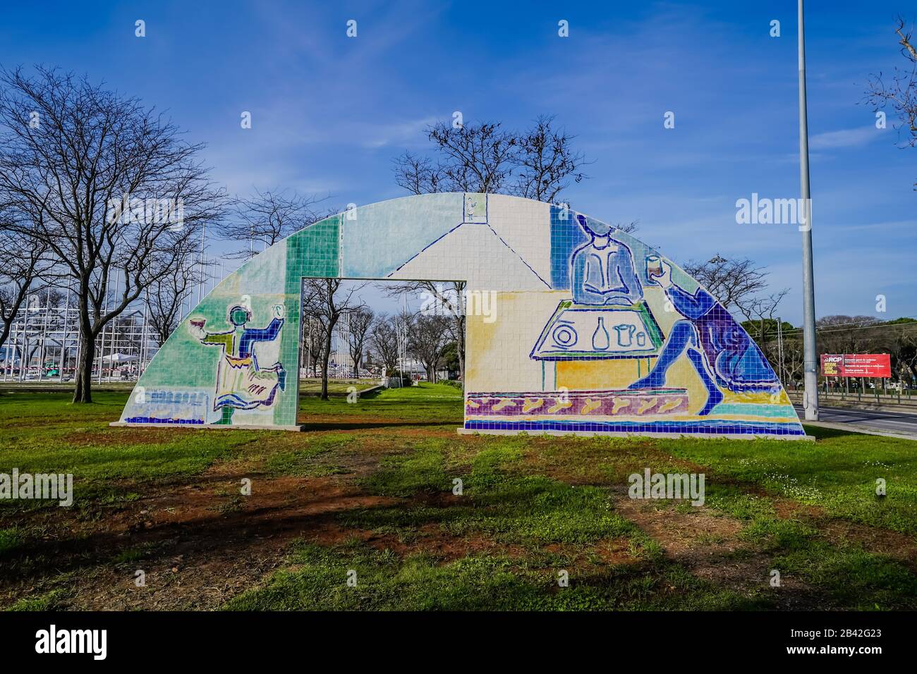 Memorial Espaço entre a Palavra e a Cor, Sophia de Mello Breyner Andresen Memorial, ein öffentliches Denkmal in Belem Lissabon Portugal, um Sophia zu kommerziieren Stockfoto