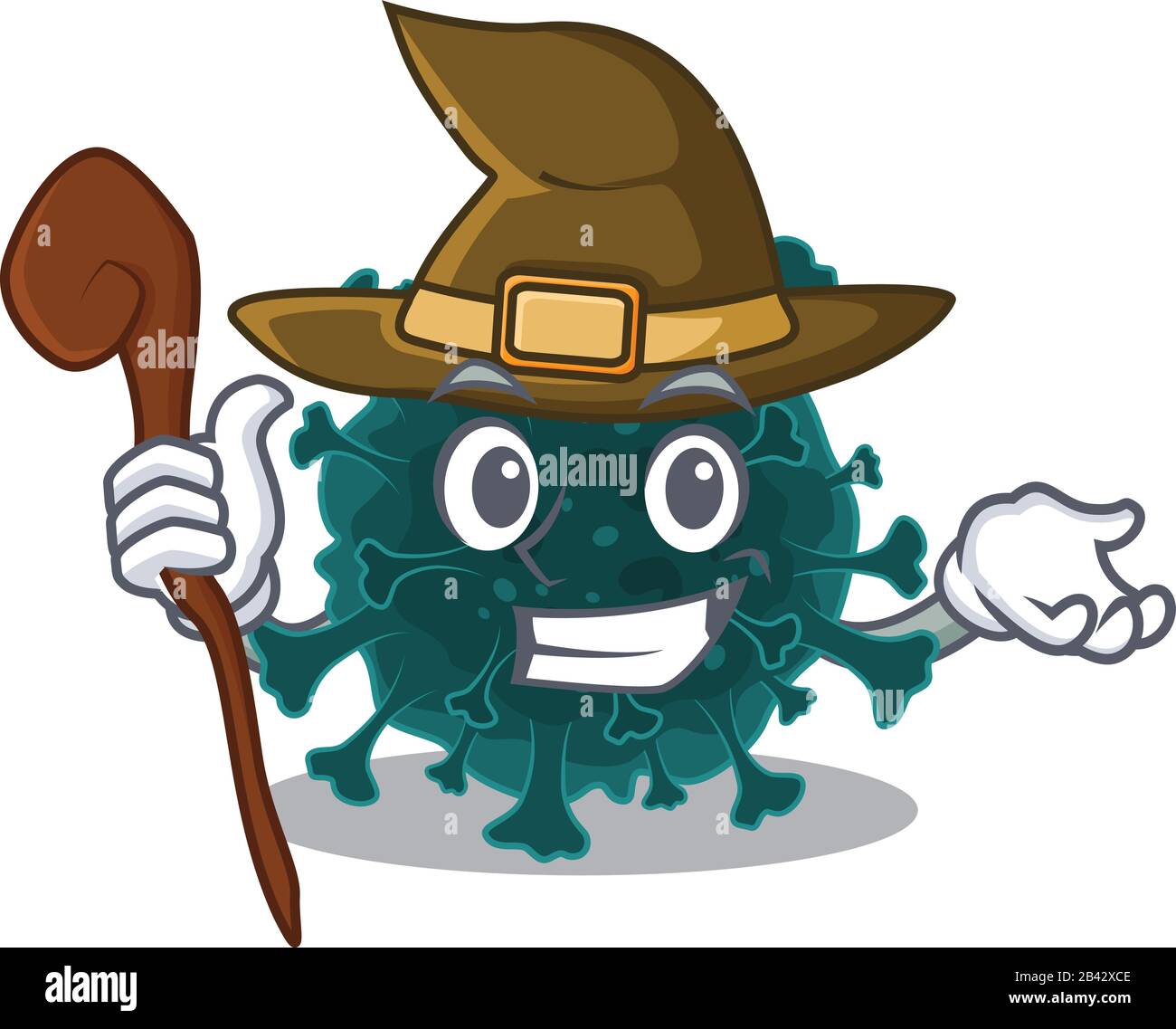 Süßer und hinterhältiger Hitch Coronavirus COVID 19 Cartoon-Design-Stil Stock Vektor