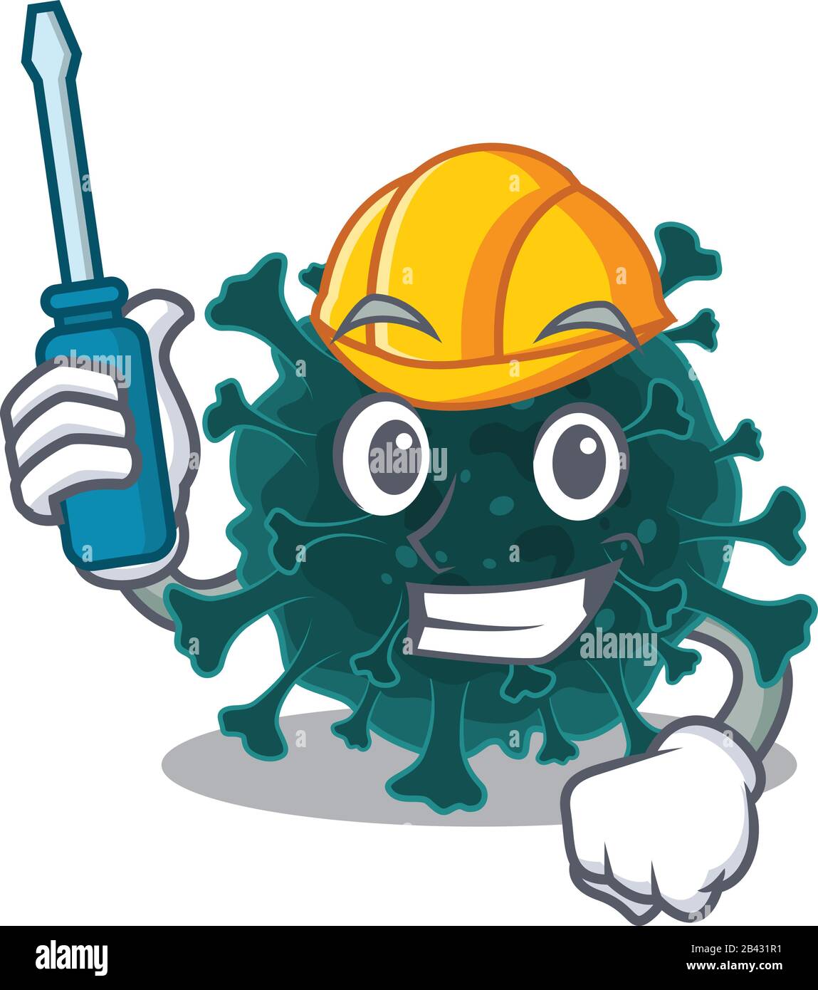 Smart Automotive Coronavirus COVID 19 im Cartoon-Charakterdesign vorgestellt Stock Vektor