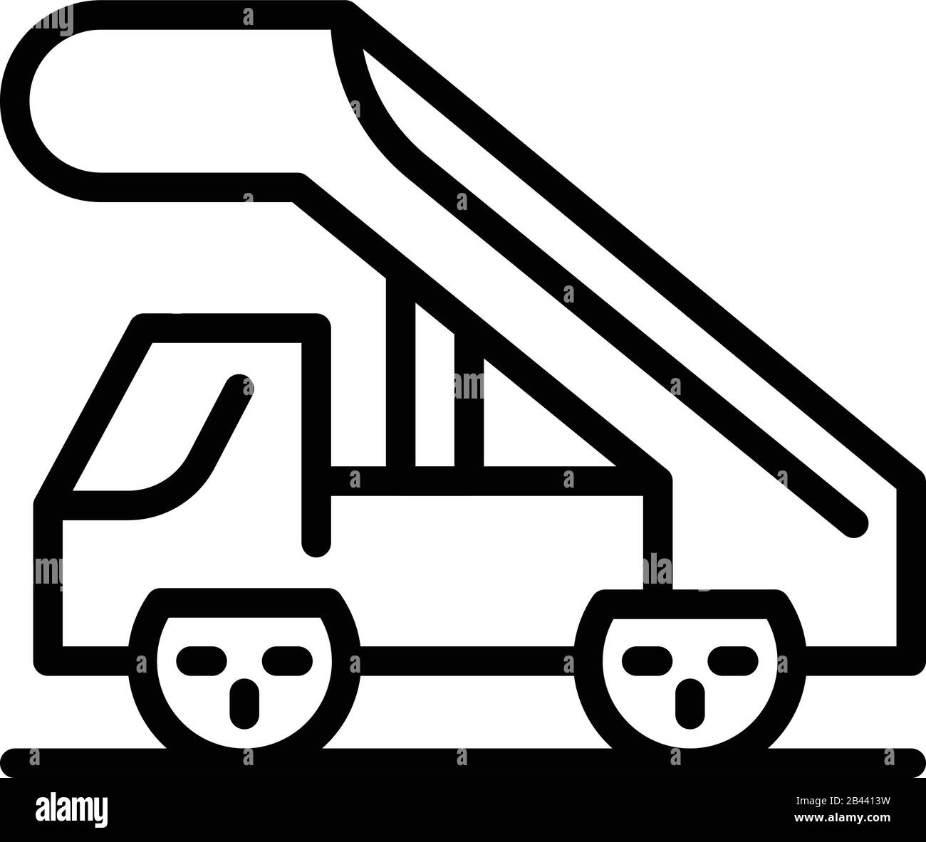 Flugzeug-Trap-Truck-Symbol, Umrissstil Stock Vektor