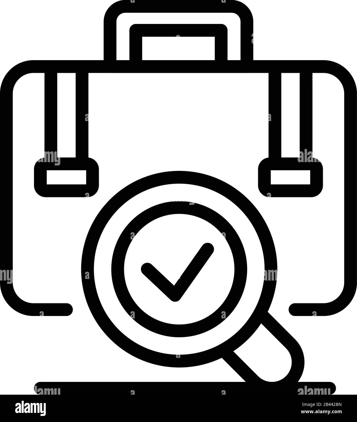 Gepäcksteuerungssymbol, Gliederungsstil Stock Vektor