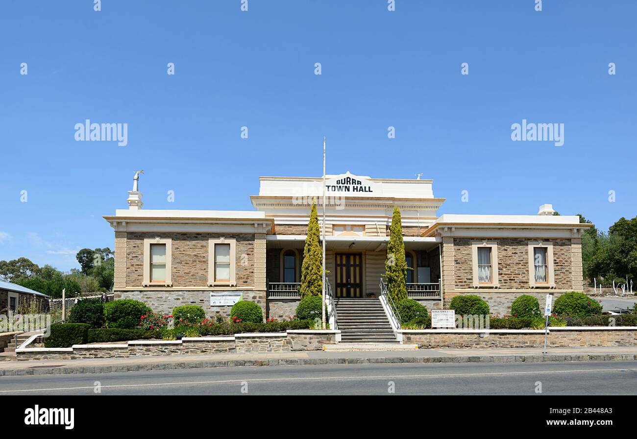 Burra Town Hall befindet sich in einem alten Steingebäude, South Australia, SA, Australien Stockfoto