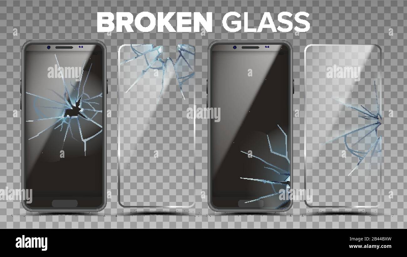 Bildschirmschutz Aus Zerbrochenem Glas - Vektor Stock Vektor
