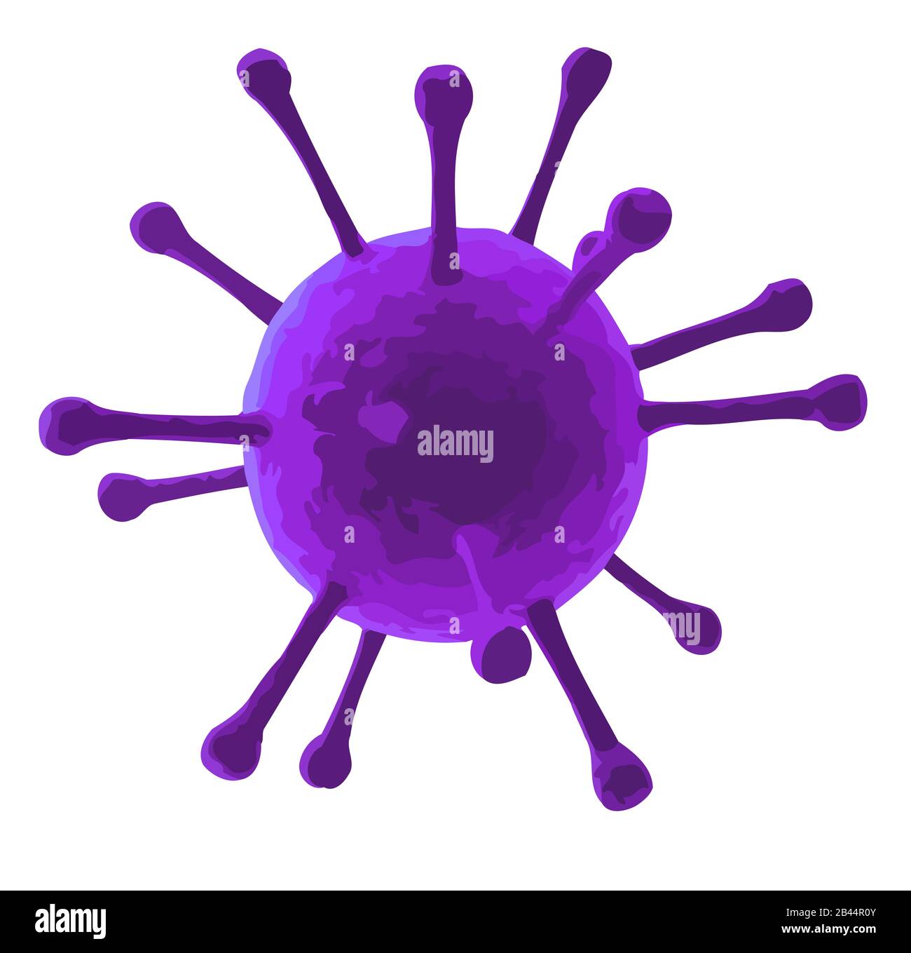Corona-Virus-Pneumonie virale Infektion medizinische violette Abbildung Stockfoto