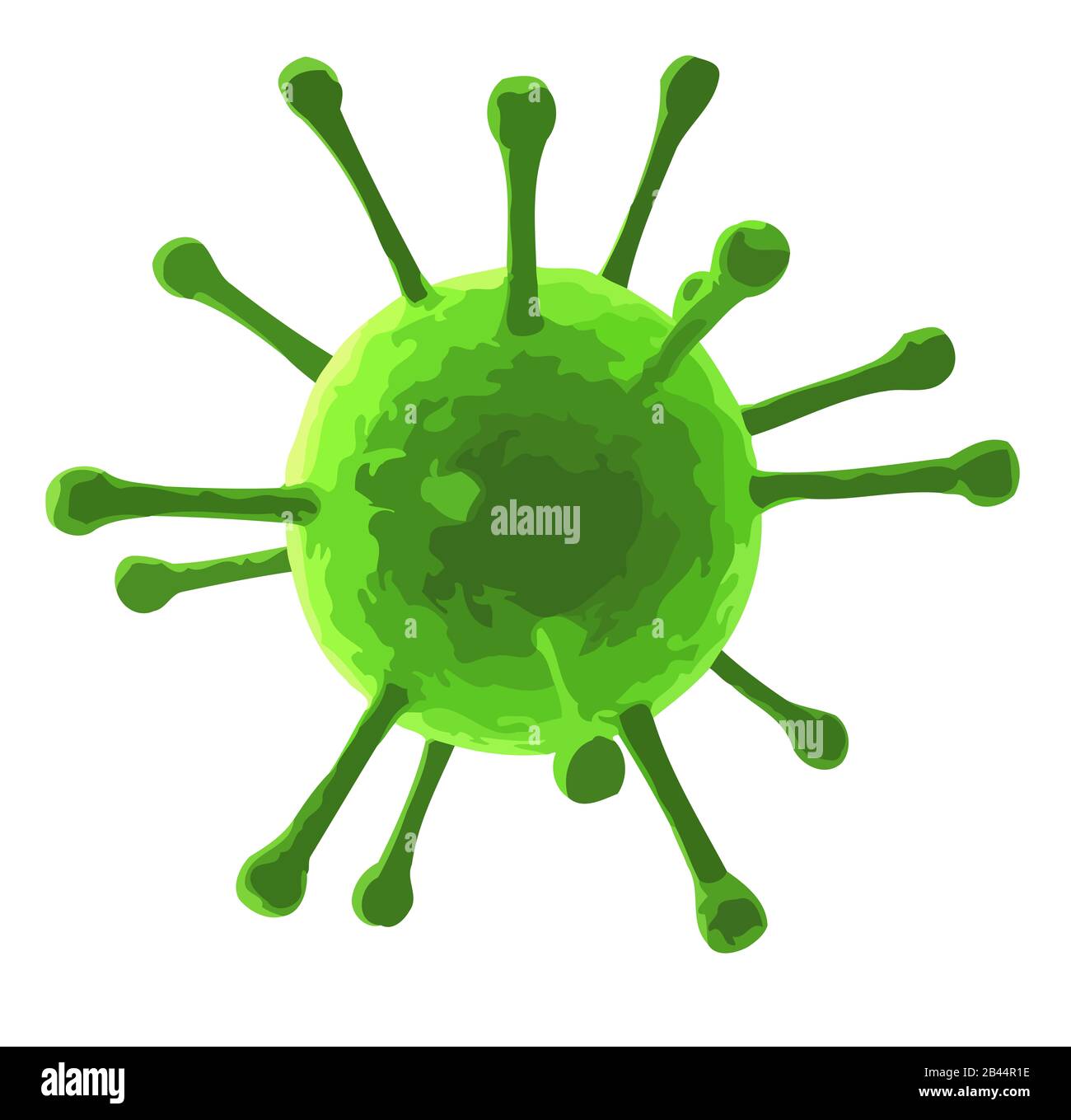 Corona Virus grüne Pneumonie virale Infektion medizinische Illustration Stockfoto