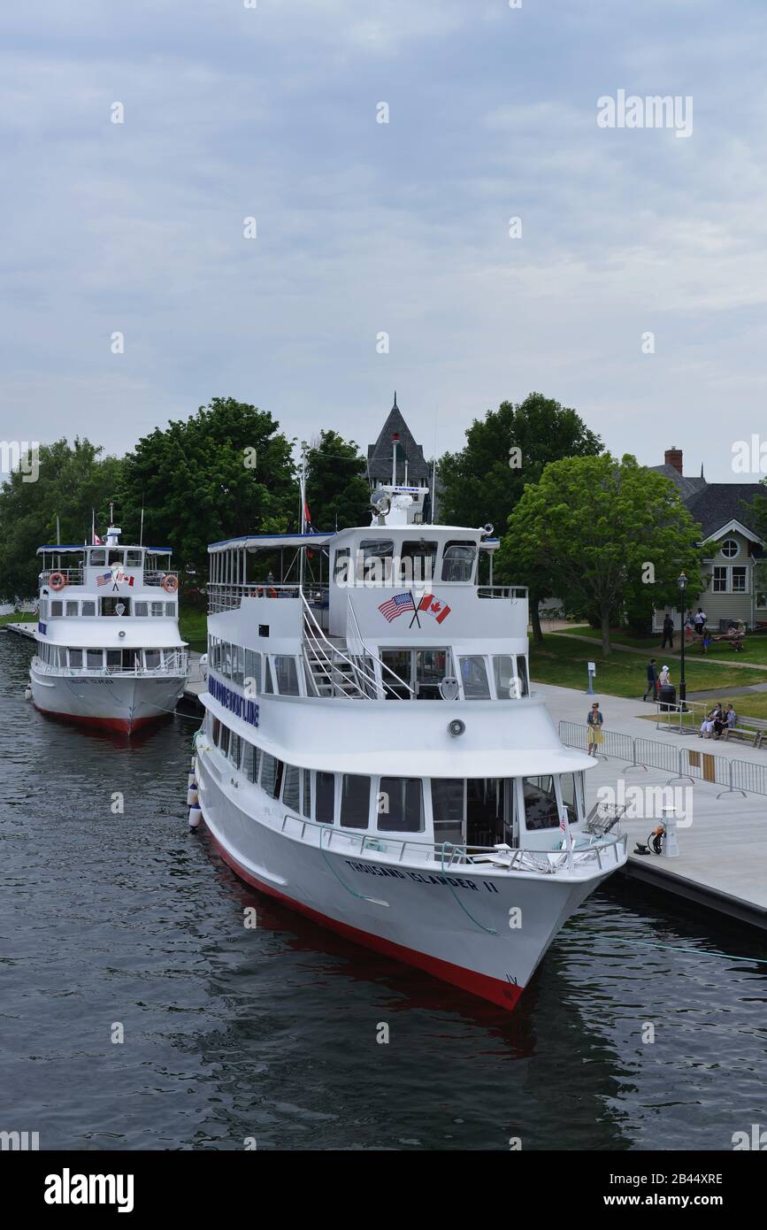 Bootsanleger, Gananoque, Ontario, Kanada Stockfoto