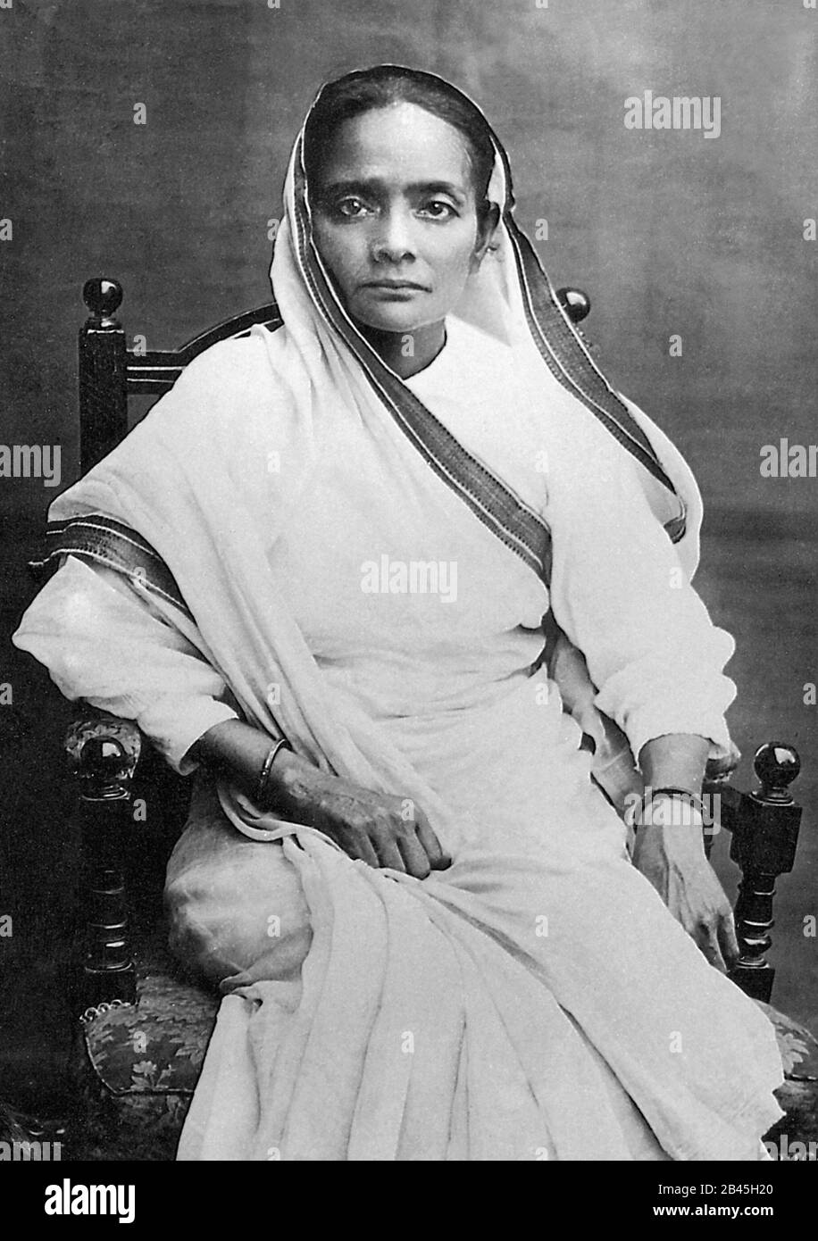 Kasturba Gandhi, Ehefrau, Mahatma Gandhi, Indien, 1915, alter Jahrgang 1900er Bild Stockfoto