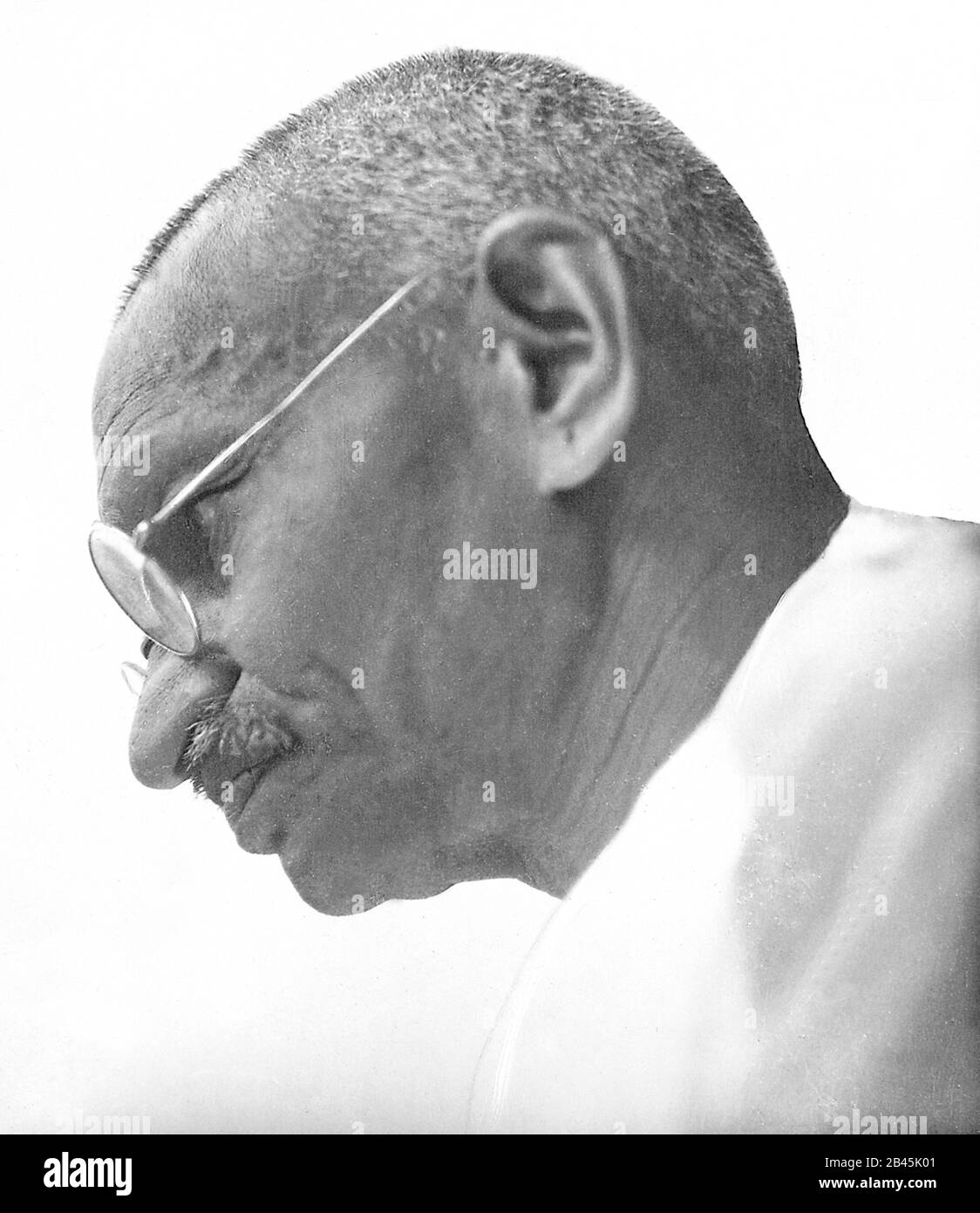 Mahatma Gandhi beim Gebetstreffen, Indien, 1930er Jahre, altes Bild des Jahrgangs 1900er Stockfoto