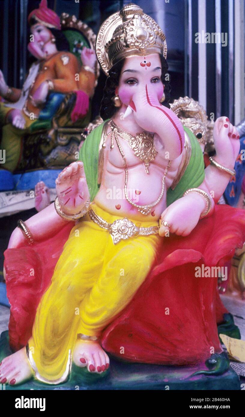 Lord Ganesh, Ganesha, Ganpati, Ganapati, Festival, sitzender Idol, Bombay, Mumbai, Maharashtra, Indien, Asien Stockfoto