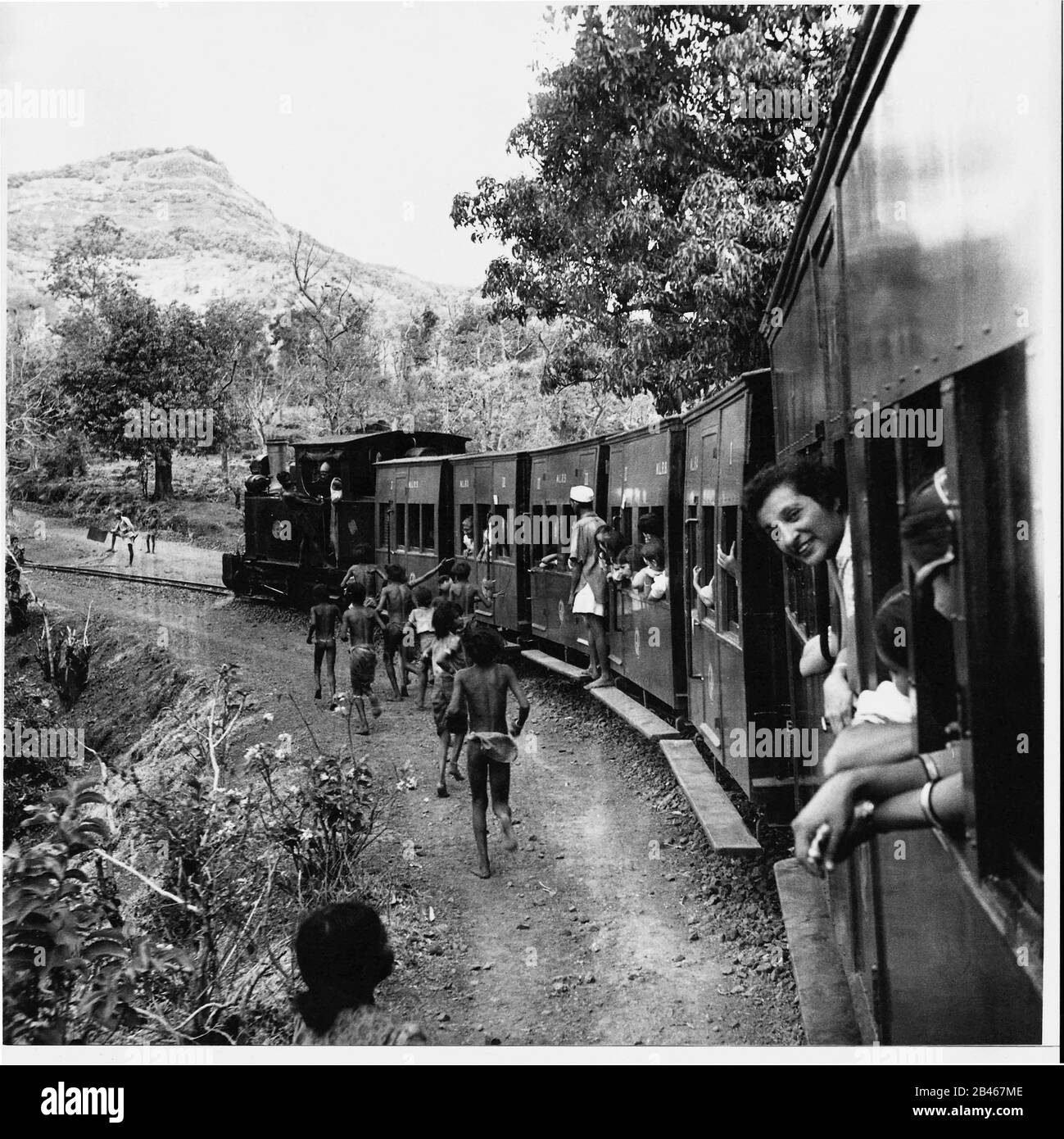 Toy Train, Neral, Matheran, Maharashtra, Indien, Asien, 1960, altes Bild des Jahrgangs 1900er Stockfoto