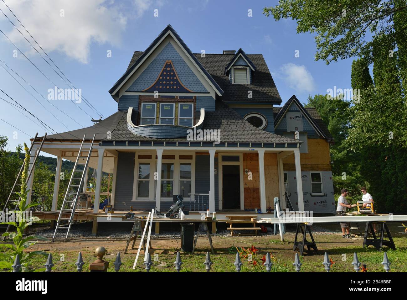 Hausbau, Stowe, Vermont, USA Stockfoto