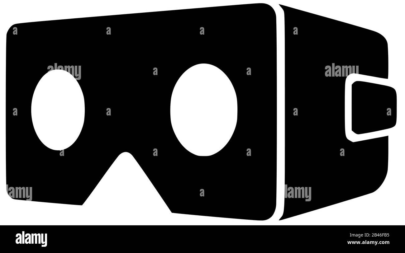 Virtual Reality Brille Helmtechnologie lächelt schwarze Silhouetten-Illustration Stockfoto