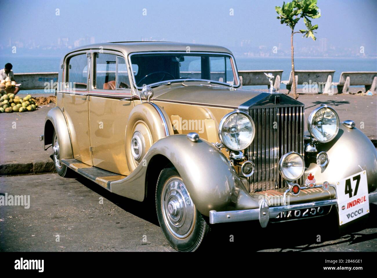 Rolls Royce Motor Car Rallye, Oldtimer, Nariman Point, Marine Drive, Bombay, Mumbai, Maharashtra, Indien, Asien Stockfoto