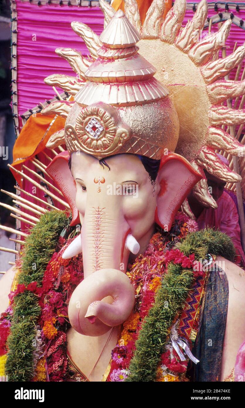 Lord Ganesha Idol, Ganesh Festival, Mumbai, Maharashtra, Indien, Asien Stockfoto