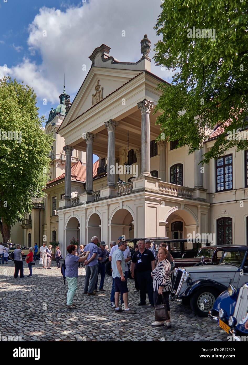 Polen, Provinz Lublin, Dorf Kozlowka, Palast Zamoyskis, 18. Jahrhundert, alte Automarke Stockfoto