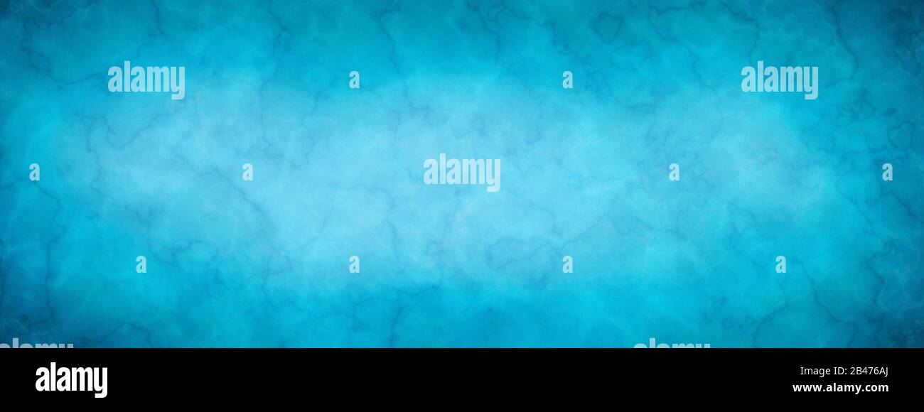 Elegante blau marmorierte Textur horizontal leeren Hintergrund. Alte Tapete mit verschwommener Textur. Luxuriöse antike Karte. Website-Hintergrund. Vintage-Banner. Stockfoto