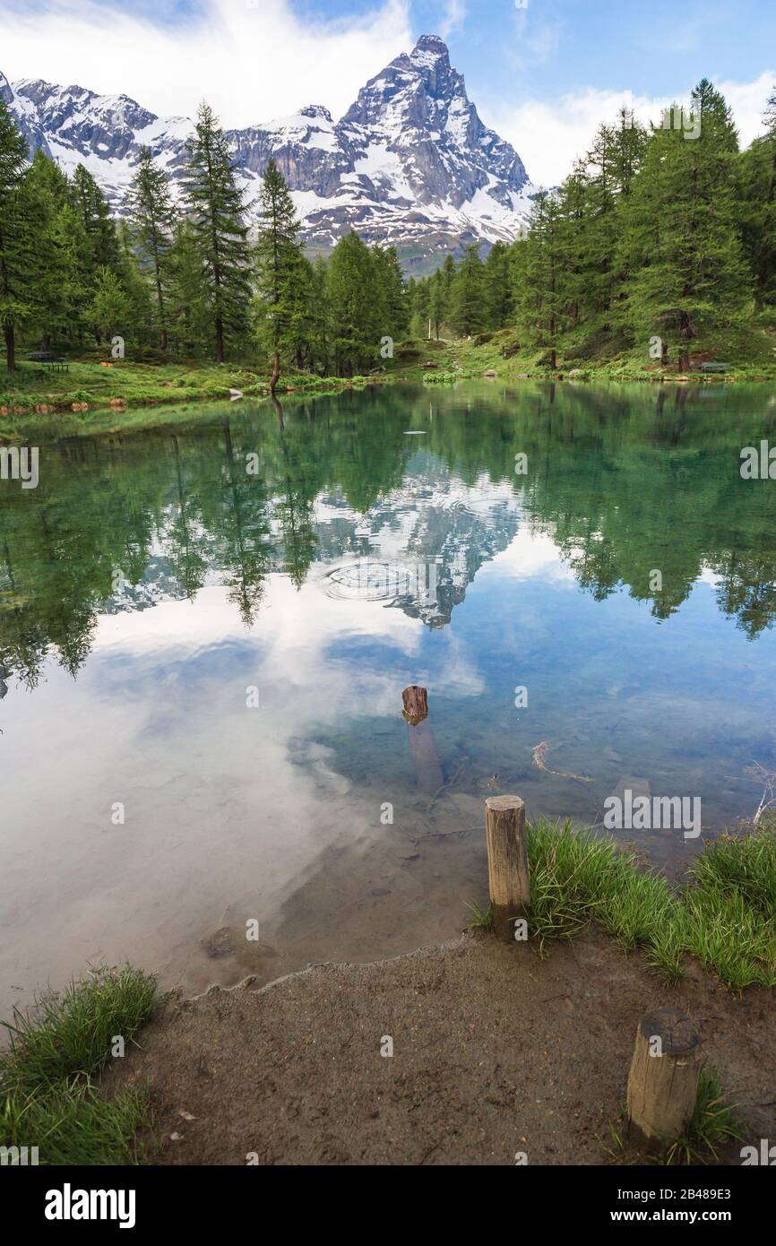 Cervino / Matterhorn peak in Breuil-Cervinia, Valtournenche, Aostatal, Alpen, Italien Stockfoto