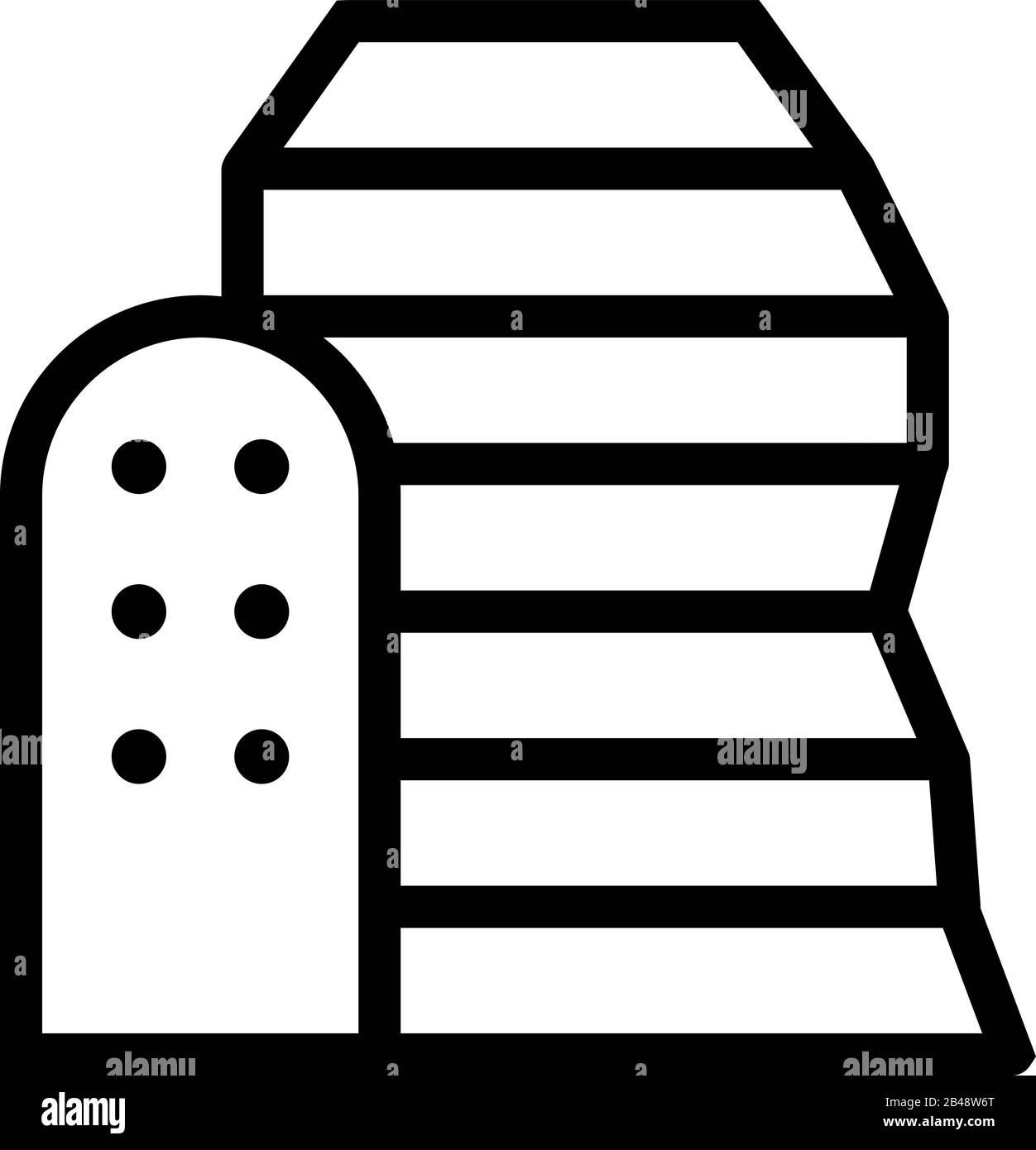 Symbolvektor Stadt Zukunft. Abbildung der isolierten Kontursymbole Stock Vektor