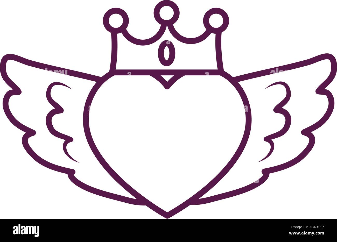 Herz Mit Flugeln Symbol Leitung Konzept Herz Mit Flugeln Flachbild Vektor Symbol Zeichen Umriss Abbildung Stock Vektorgrafik Alamy