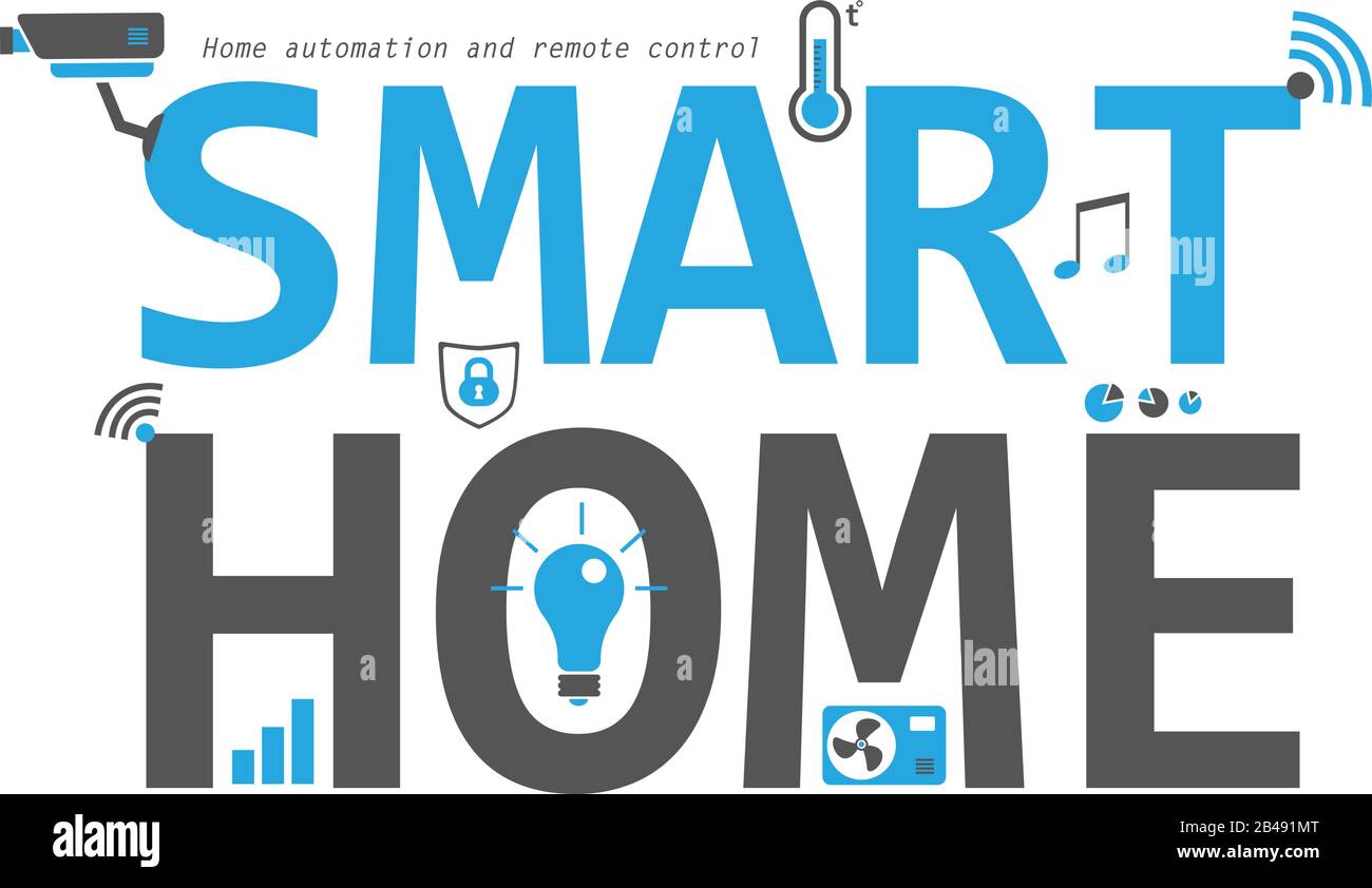 Smart Home Flat Icons Set Stock Vektor