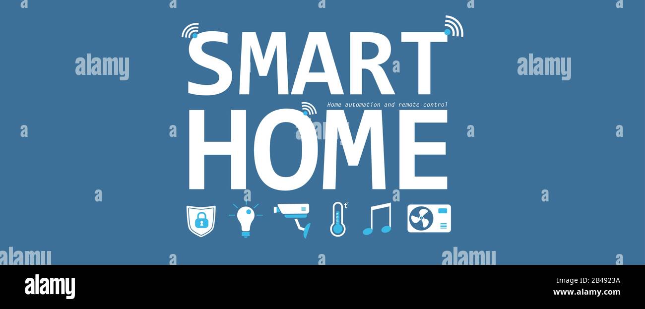 Smart Home Flat Icons Set Stock Vektor