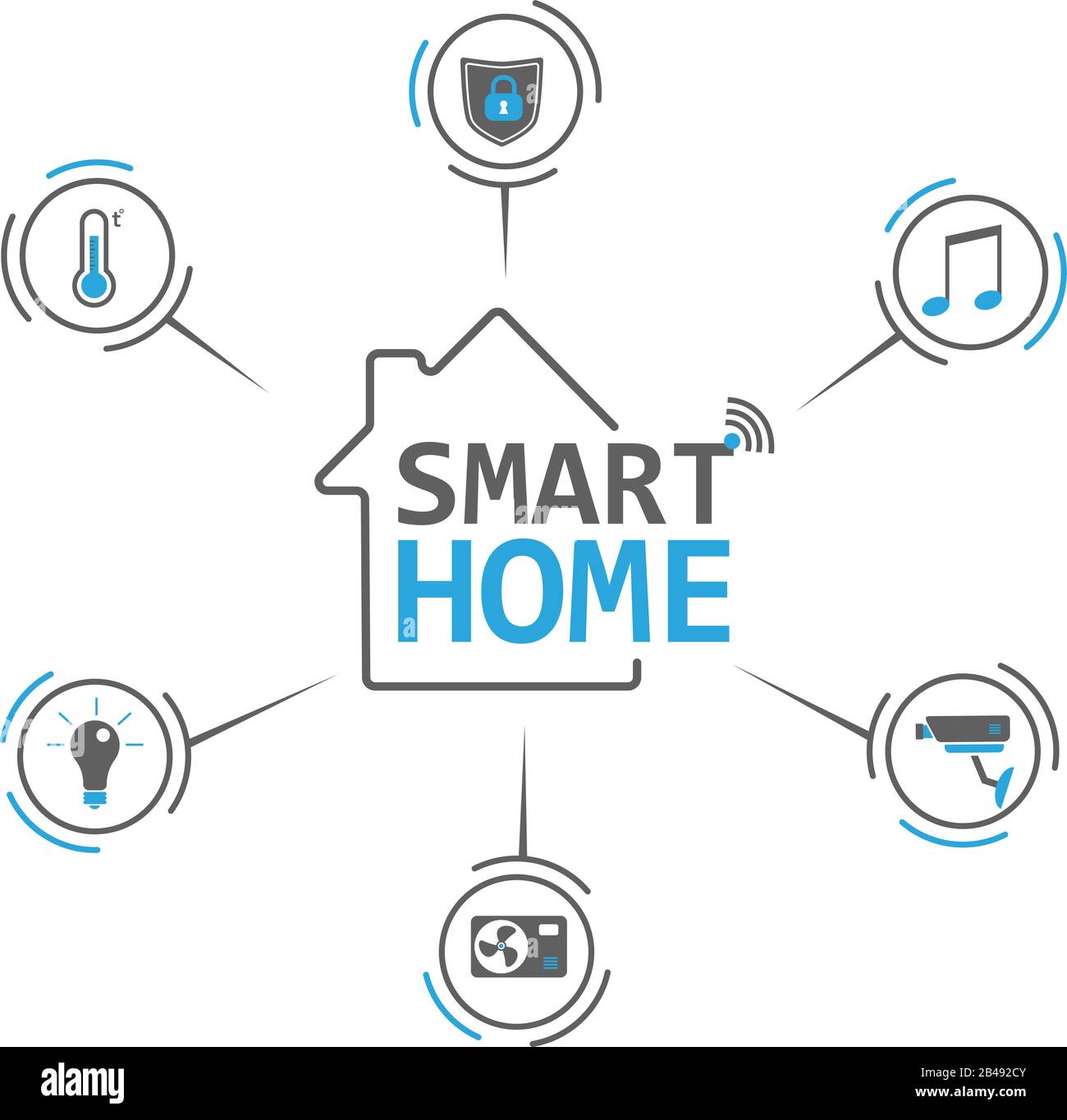 Smart Home Flat Icons Set Stock Vektor