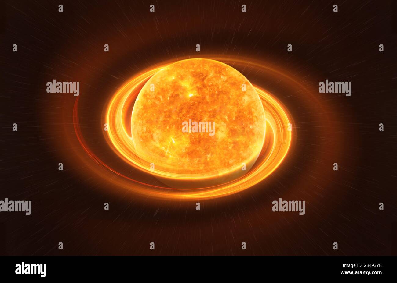 Heller Neutronenstern gegen dunkle Sternenhimmel, Elemente dieses Bildes, das von der NASA eingerichtet wurde Stockfoto
