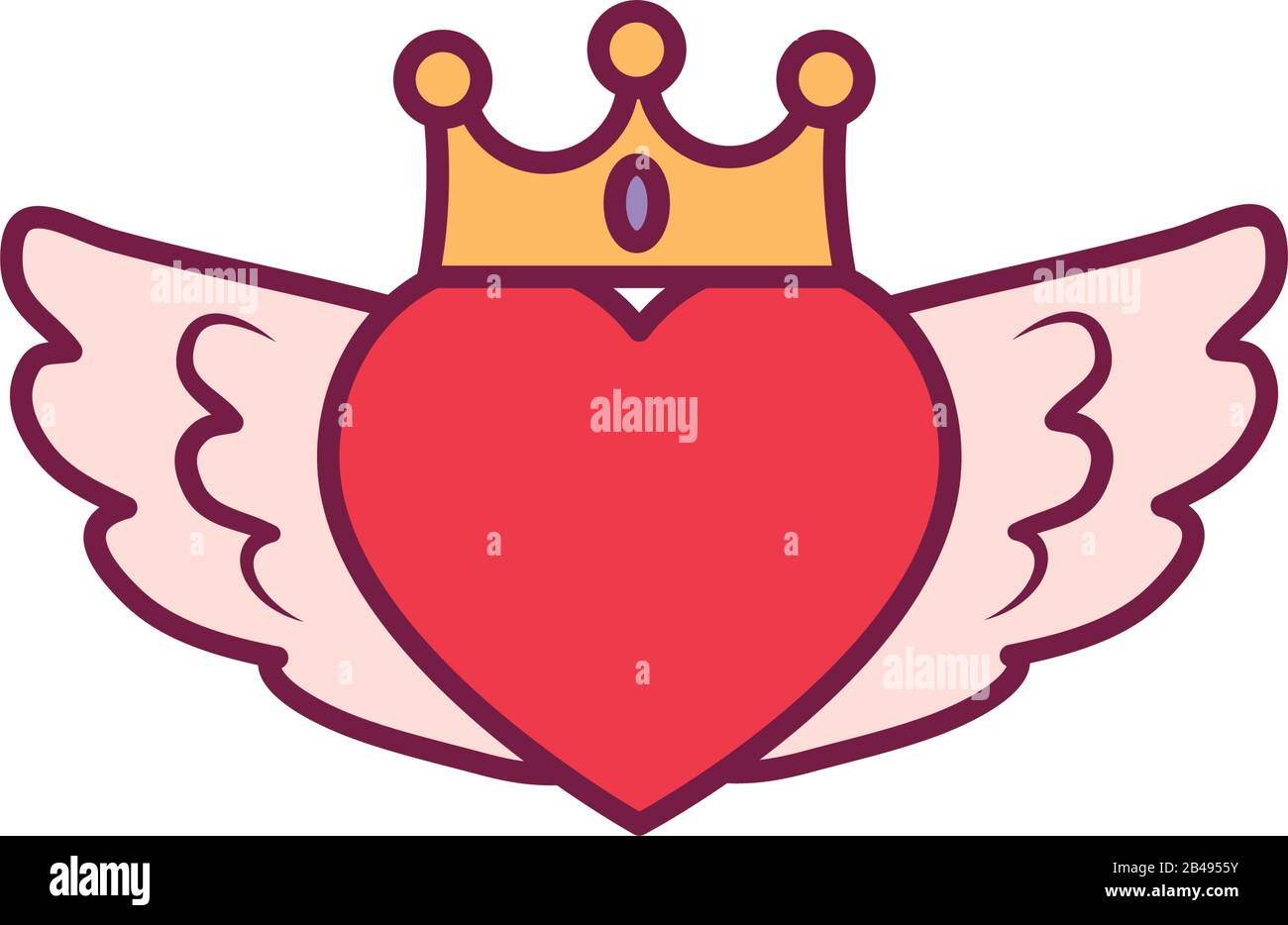 Herz Mit Flugeln Symbol Leitung Konzept Herz Mit Flugeln Flachbild Vektor Symbol Zeichen Umriss Abbildung Stock Vektorgrafik Alamy