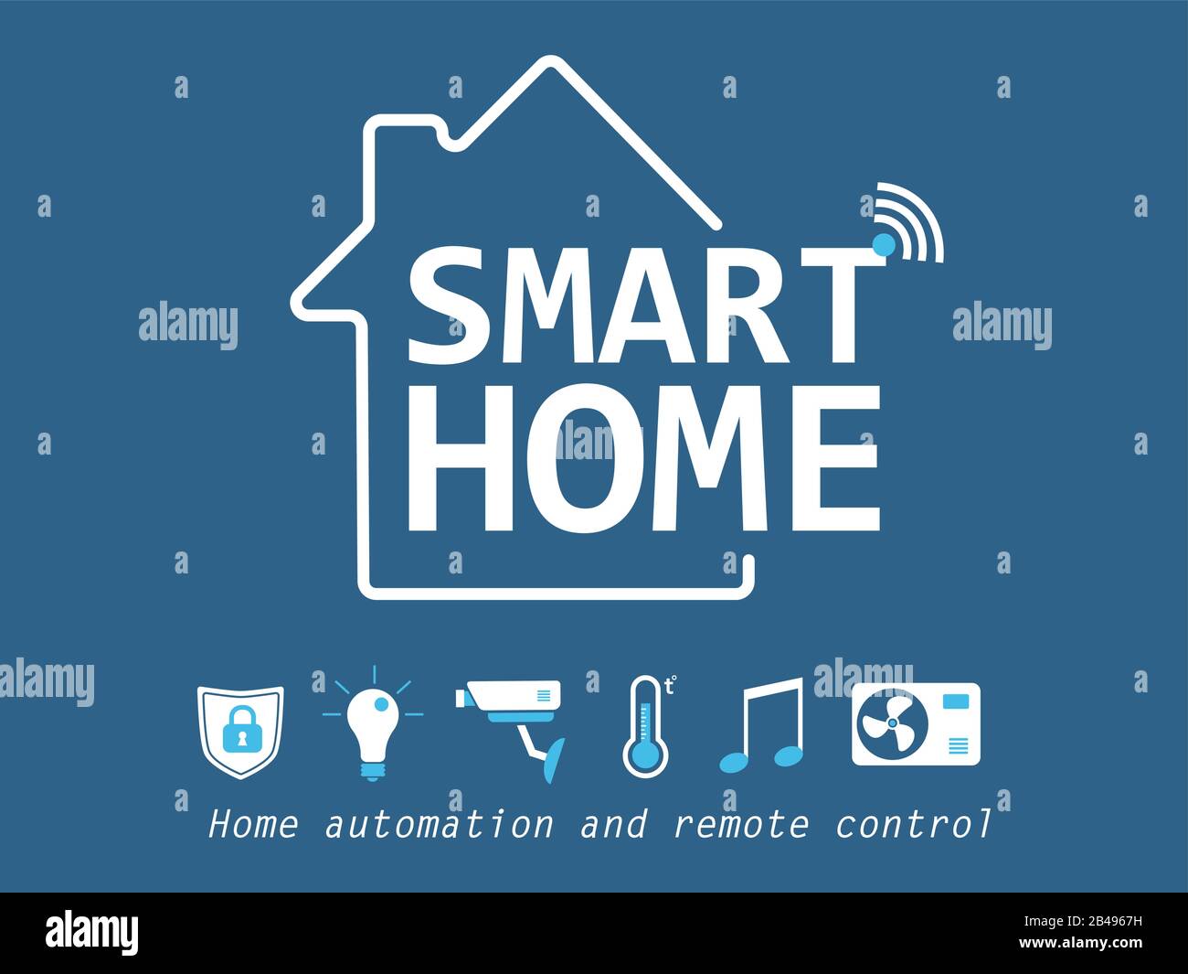 Smart Home Flat Icons Set Stock Vektor