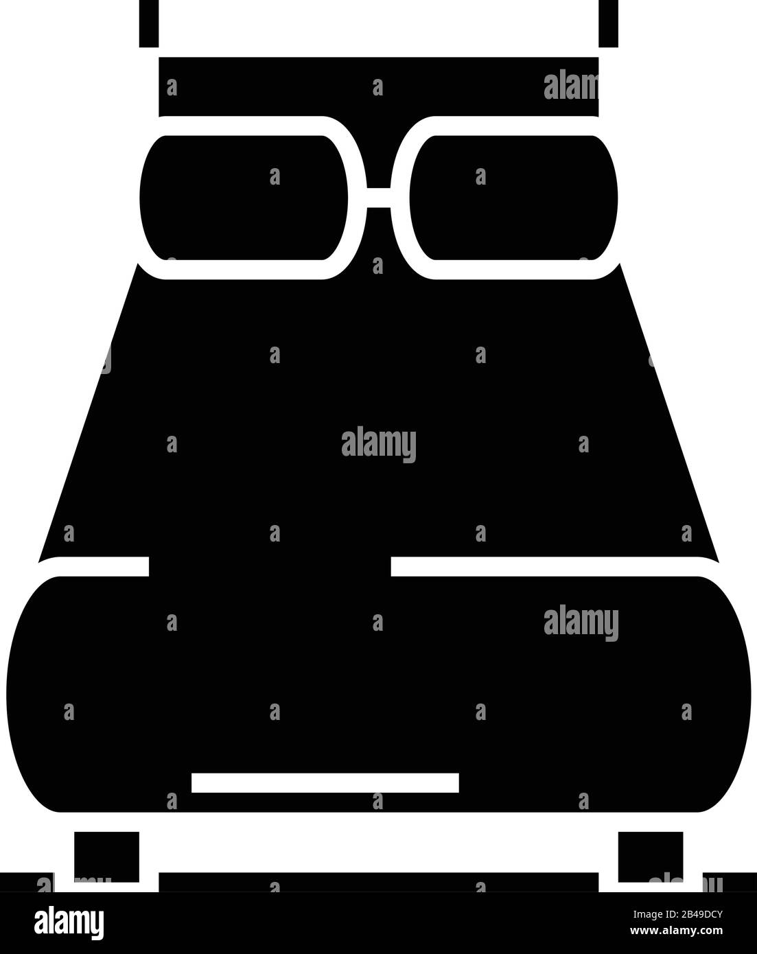 Schlafplatz, schwarzes Symbol, Konzeptabbildung, Vektor-Flachsymbol, Glyph-Zeichen. Stock Vektor