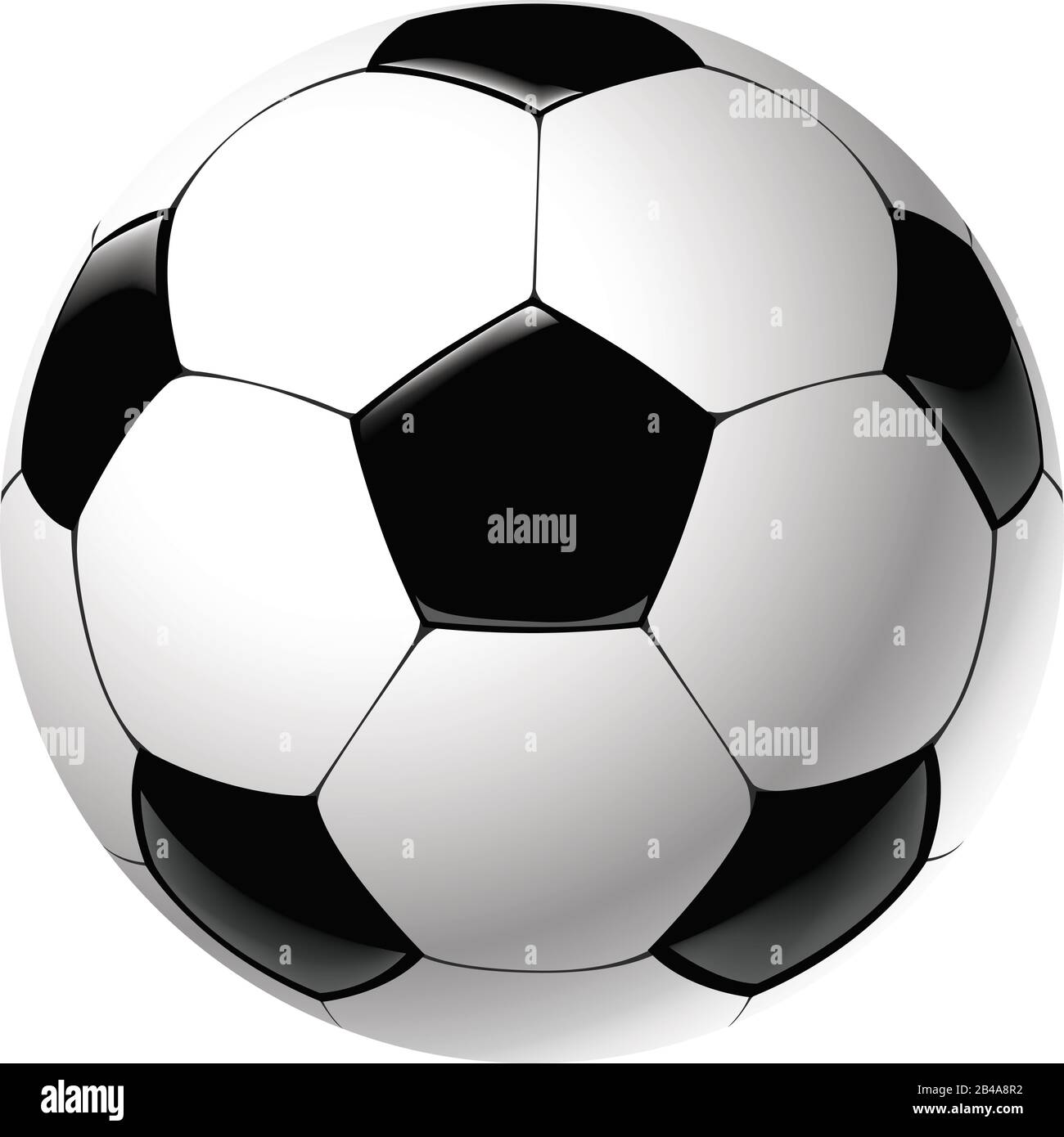 Abbildung des Fußballs mit weißem Hintergrundvektor Stock Vektor